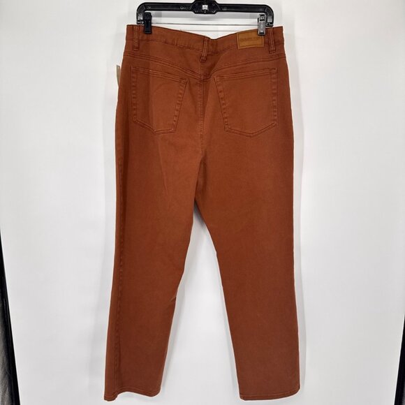 Coldwater Creek brown High-Waisted Jeans Size 14 Straight Leg Cotton stretch new - Picture 13 of 14